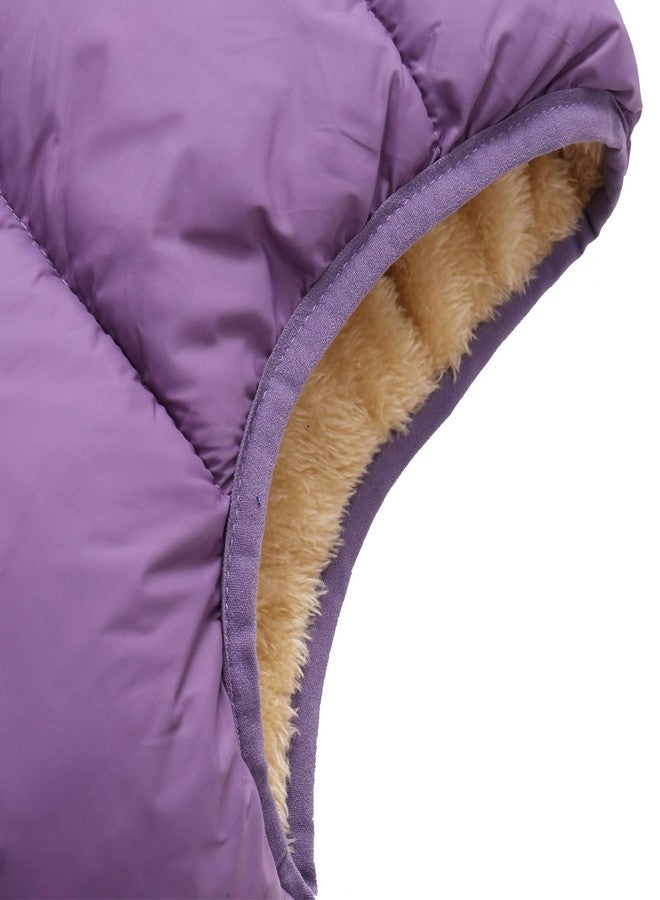 YAGATA Toddler Puffer Vest Toddler Puffer Jacket Vest Thicken Puffer Vest with Pockets Purple 3-4T 110 - Image 5