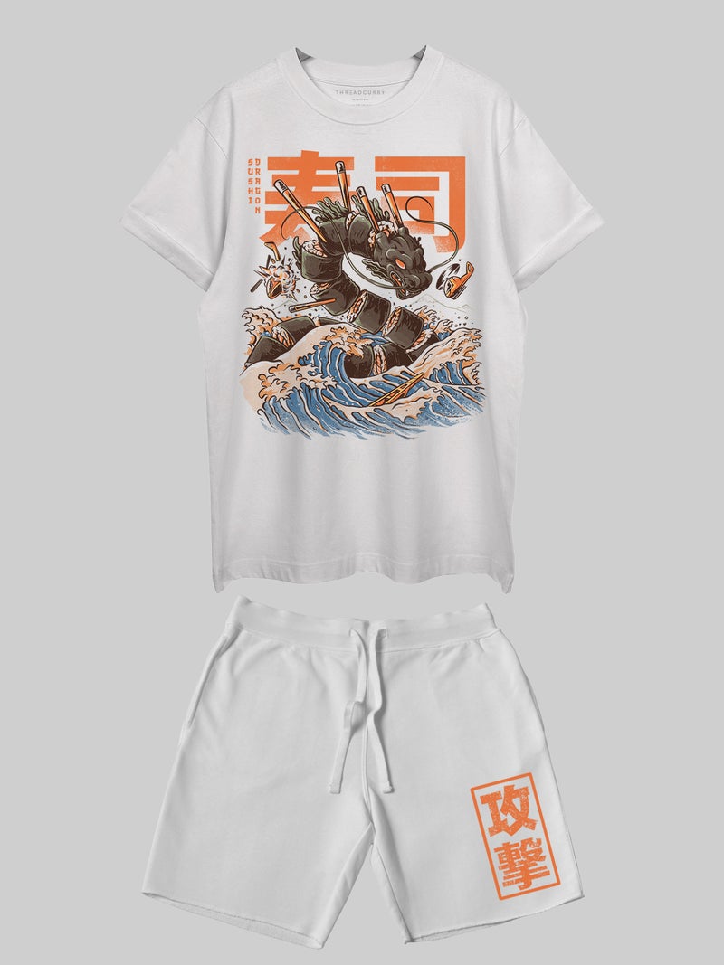 THREADCURRY Sushi Dragon Printed Co-ord Set for Men & Women - Image 1