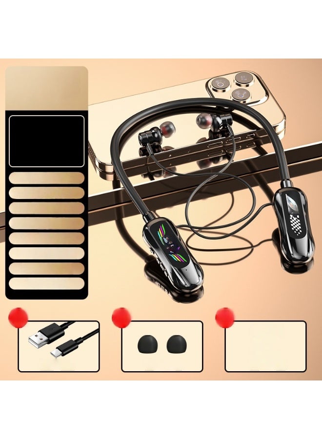 EBMINI New Digital Noise Cancelling Neck Hanging Wireless Bluetooth Earphones