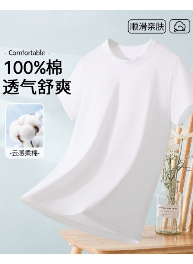 MIIOW Women'S T-Shirt, Spring/Autumn Thin Style, Solid Color Minimalist Short Sleeve Round Neck Base Shirt For Women - Image 1