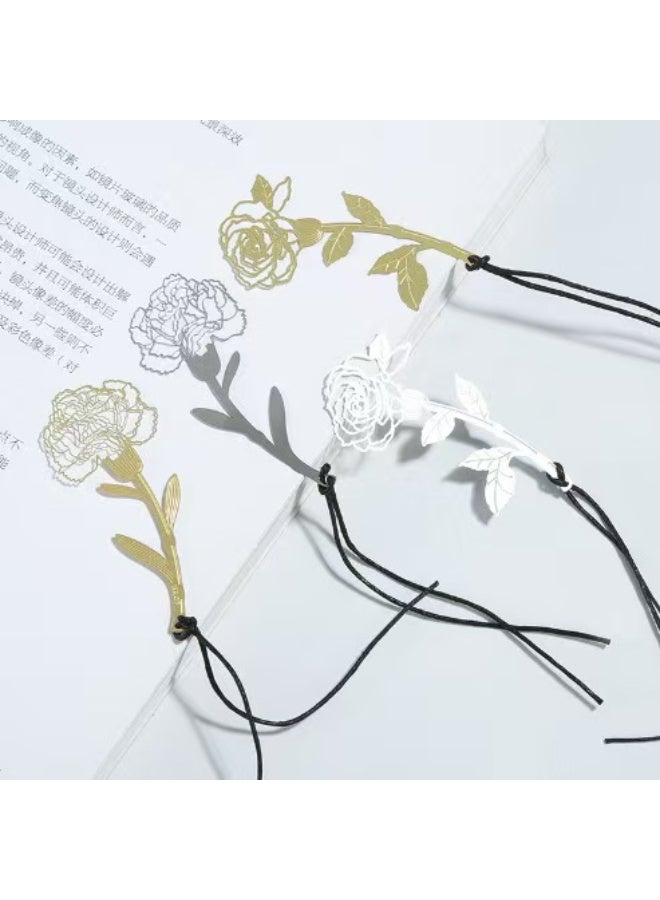 Bookmark Card，Best Wishes Card,Rose bookmark greeting card， Unique Party Supplies Creative Message Blessing Card DIY Decoration Handmade Greeting Card(8.8×17.5cm)（White） - Image 4