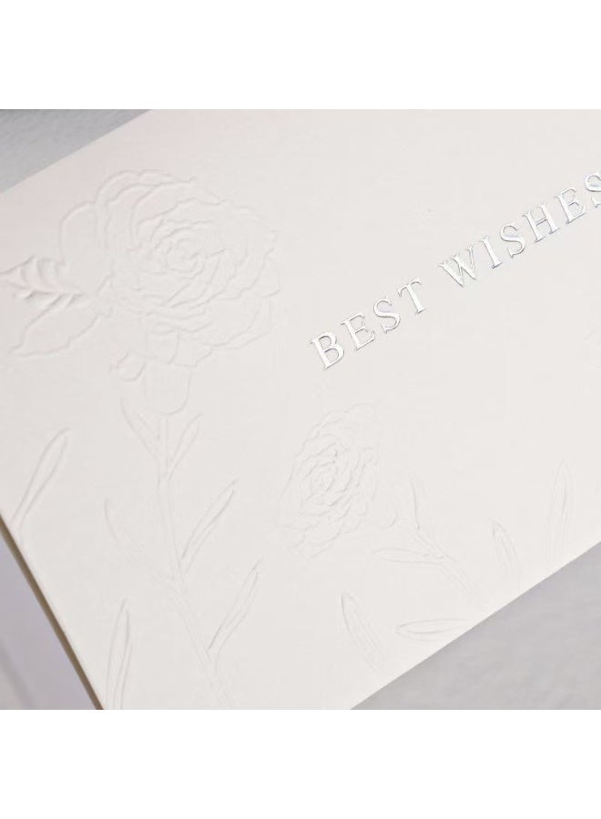 Bookmark Card，Best Wishes Card,Rose bookmark greeting card， Unique Party Supplies Creative Message Blessing Card DIY Decoration Handmade Greeting Card(8.8×17.5cm)（White） - Image 5