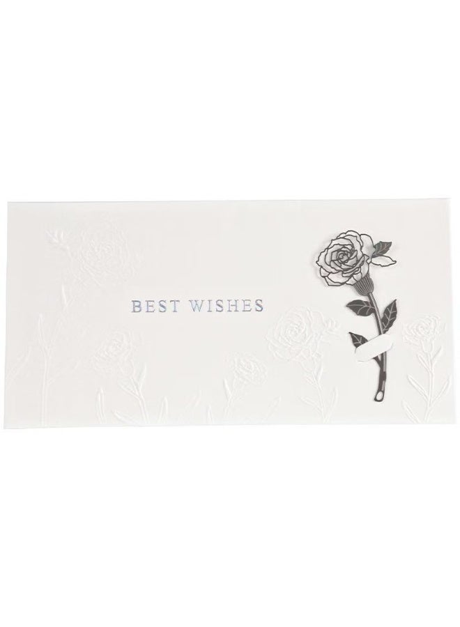 Bookmark Card，Best Wishes Card,Rose bookmark greeting card， Unique Party Supplies Creative Message Blessing Card DIY Decoration Handmade Greeting Card(8.8×17.5cm)（White） - Image 3