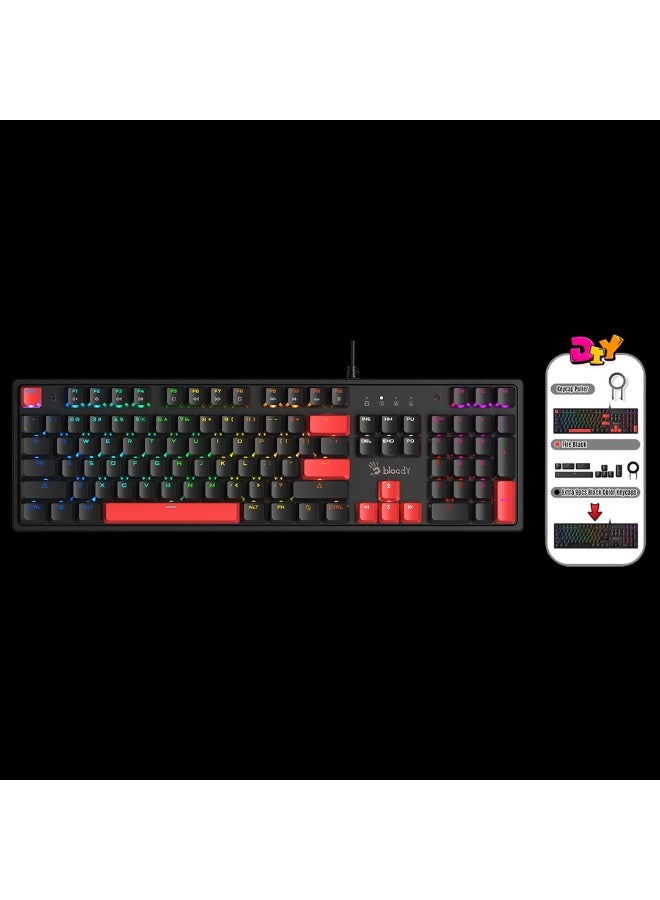 Bloody RGB Mechanical Gaming Keyboard with BLMS Switches – 1ms Response, 10 RGB Modes, 1000Hz Polling (S510R) - Image 5