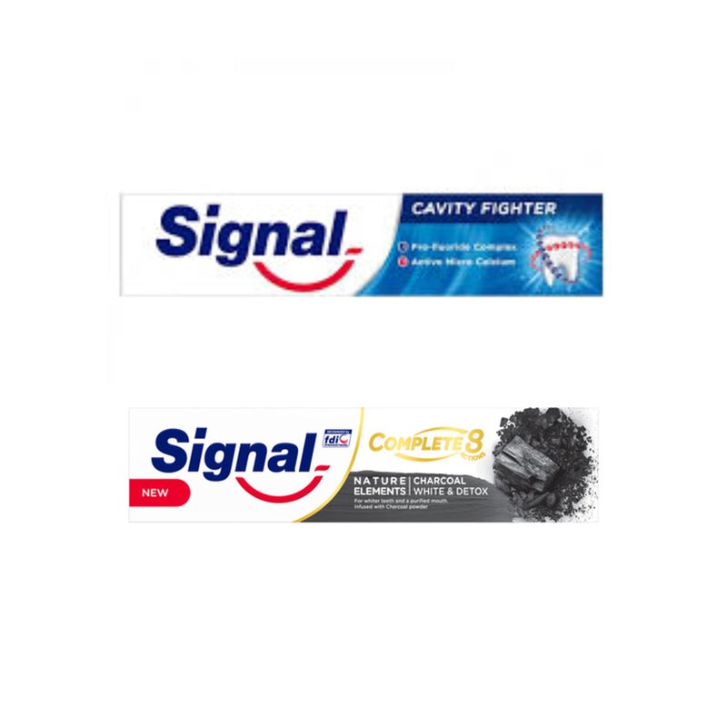 Signal Toothpaste Cavity Fighter + Natural Toothpaste Charcoal (120+50)ML