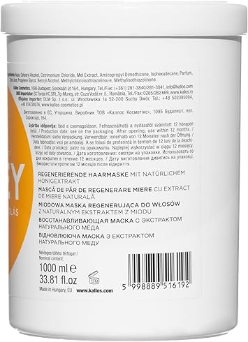 Kallos KJMN Honey Repairing Hair Mask with pure honey extract 1000 ml 3381 Fl Oz - Image 2