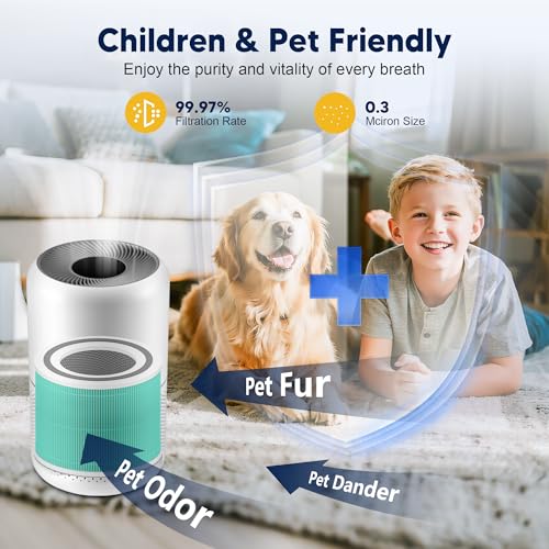 PETOX Core 300 Toxin Absorber Replacement Filter for LEVOIT Core 300 Core 300-P Core 300S Vortex Air Air Purifier, 3-in-1 H13 Grade True HEPA High-Efficiency Activated Carbon, Core 300-RF-TX, 2 Pack, Green - Image 3