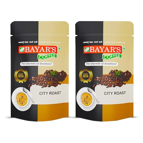 Bayar's Coffee City Roast Filter Coffee Powder 200g | Authentic South Indian Blend with 70% Coffee & 30% Chicory | Freshly Roasted & Ground for Rich Aroma & Taste - Pack of 2 - Image 1