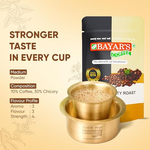 Bayar's Coffee City Roast Filter Coffee Powder 200g | Authentic South Indian Blend with 70% Coffee & 30% Chicory | Freshly Roasted & Ground for Rich Aroma & Taste - Pack of 2 - Image 2