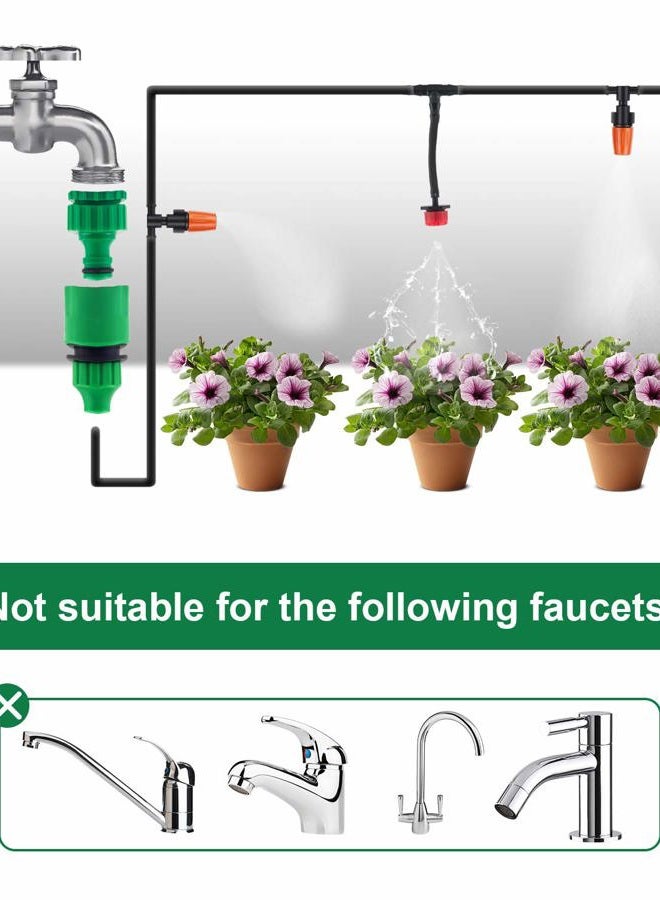 MSDADA Garden 50Ft Automatic Micro Irrigation System, 1/4" Blank Distribution Plant Watering Irrigation Kit Accessories Include Atomizing Nozzle Mister Dripper for Garden Flower Bed,Patio,Lawn … - Image 2