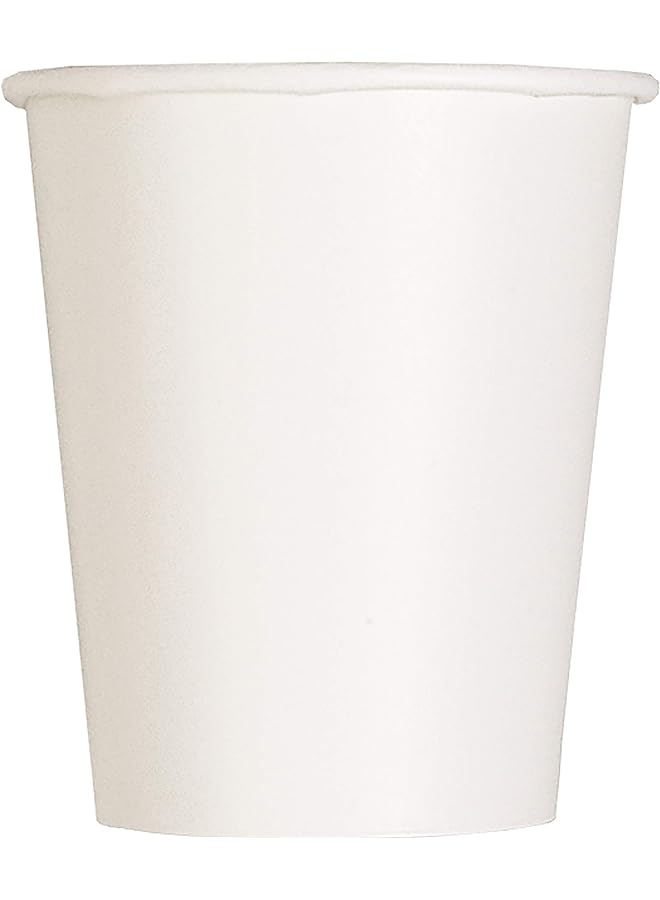 يونيك بارتي 31046 31046 أكواب ورقية بيضاء 9 أونصة، عبوة من 14 قطعة - Image 1