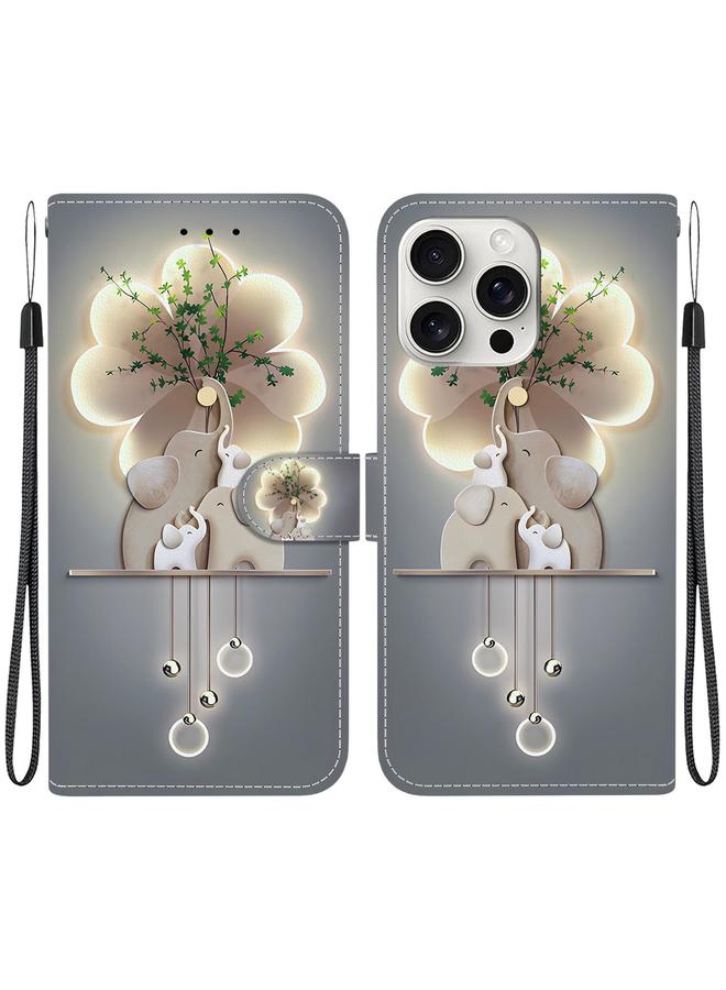 S-TOP Case For iPhone 16 Pro Crystal Texture Colored Drawing Leather Phone Case - Image 1