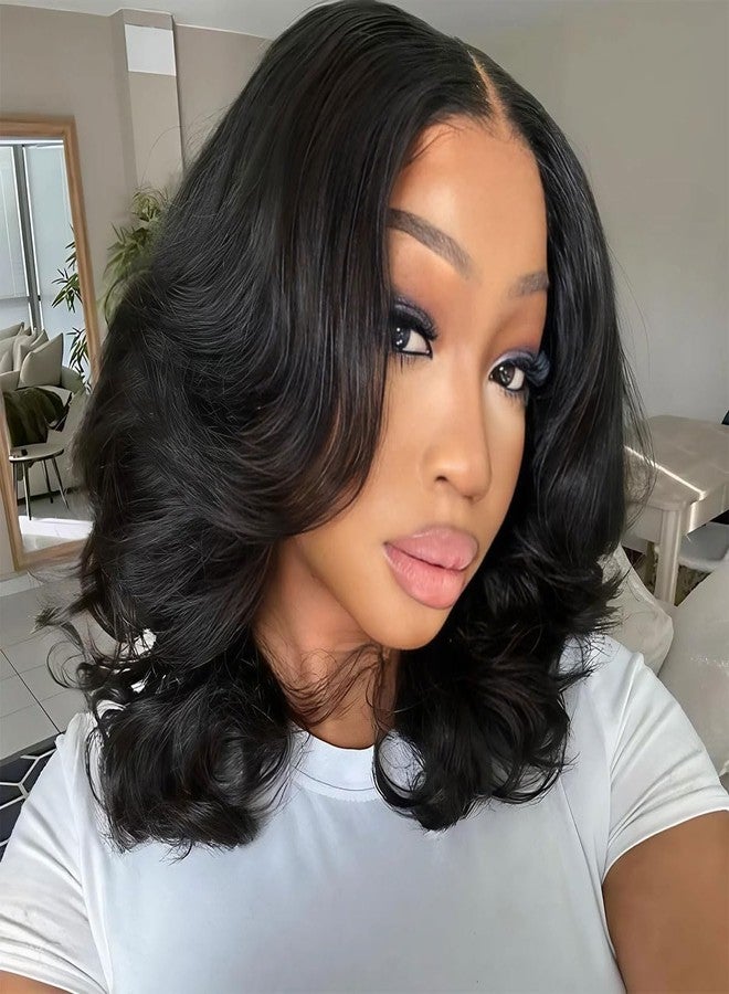 Ugrace Hair Bouncy Loose Wave Wig Human Hair Wigs for Black Women Glueless Wig Human Hair Pre Plucked Pre Cut 6X5 Loose Body Wave Lace Front Short Bob Wig Ready to Wear Wigs Glueless Human Hair - Image 1