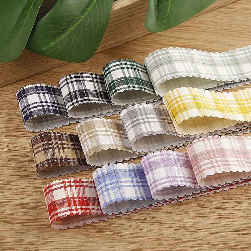 شريط من الدانتيل المربع 006 أصفر 41.34 × 1.57 بوصة شريط هدايا خبز على شكل قوس شريط بوليستر مموج معشق يستخدم في الإكسسوارات الشعرية اليدوية - Image 2