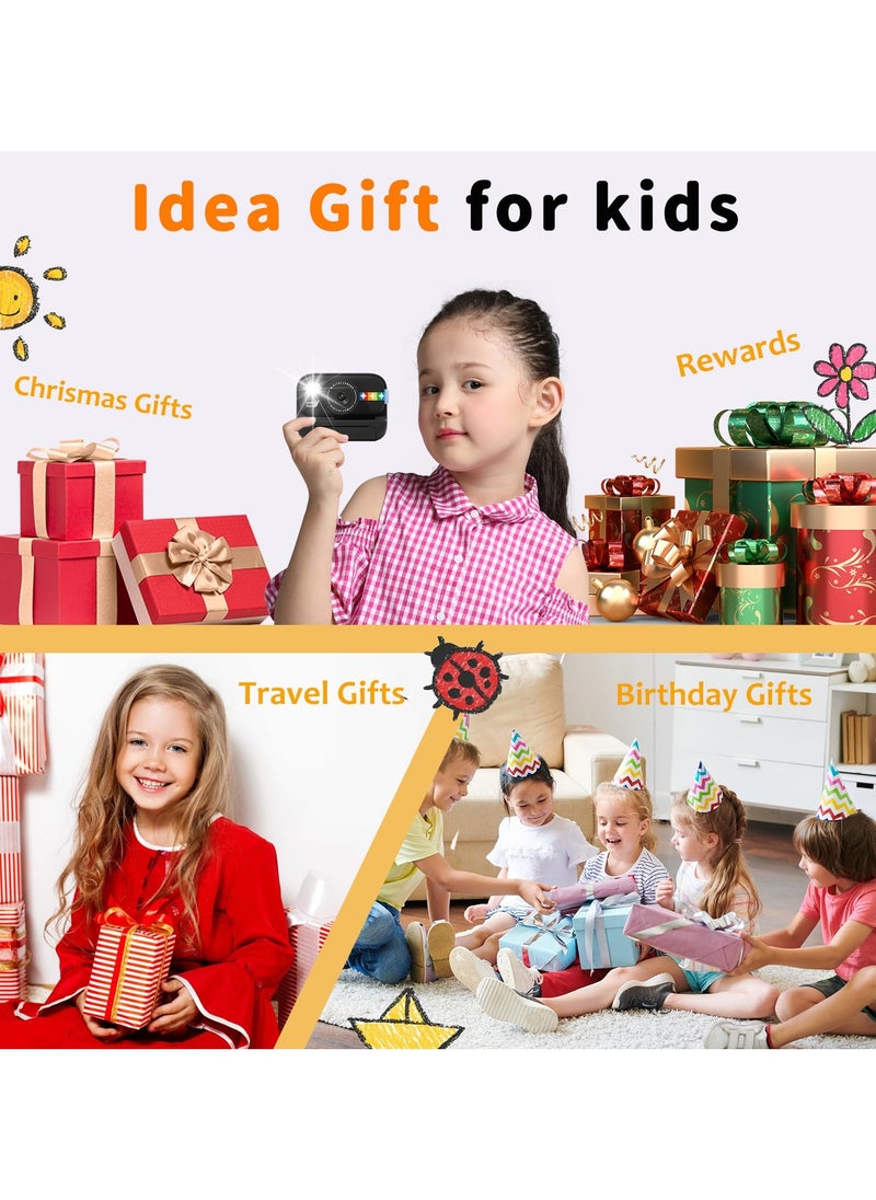 Milatech Instant Print Camera for Kids, 48MP Photos 1080P Digital Video Camera, 32GB Card Black  - Image 5