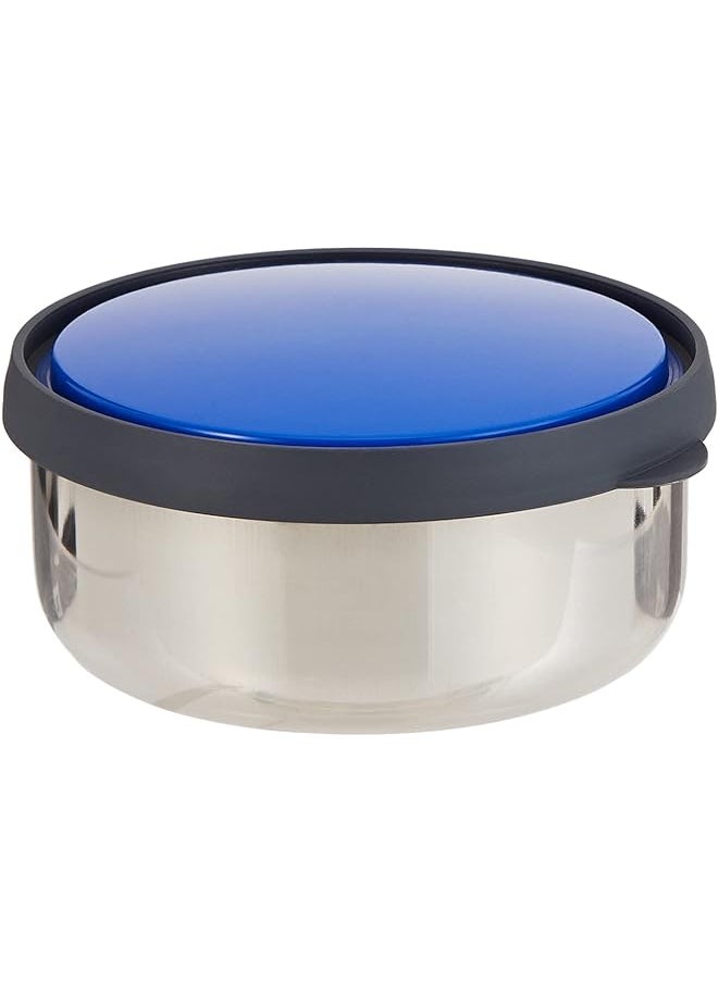 RAJ - Steel Storage Bowl With Blue Plastic Lid 12 Cm - Image 1