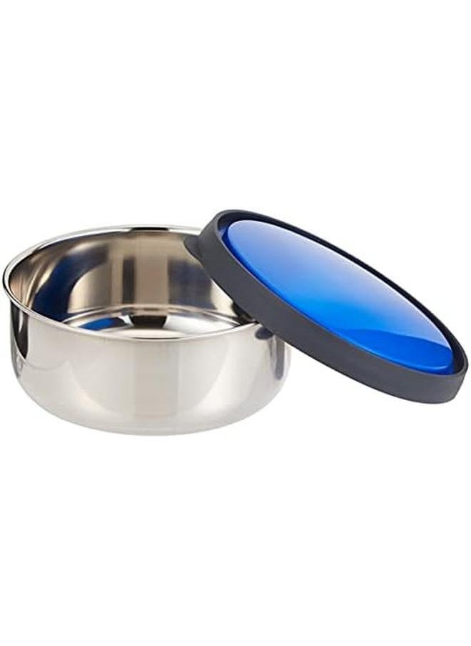 RAJ - Steel Storage Bowl With Blue Plastic Lid 12 Cm - Image 1