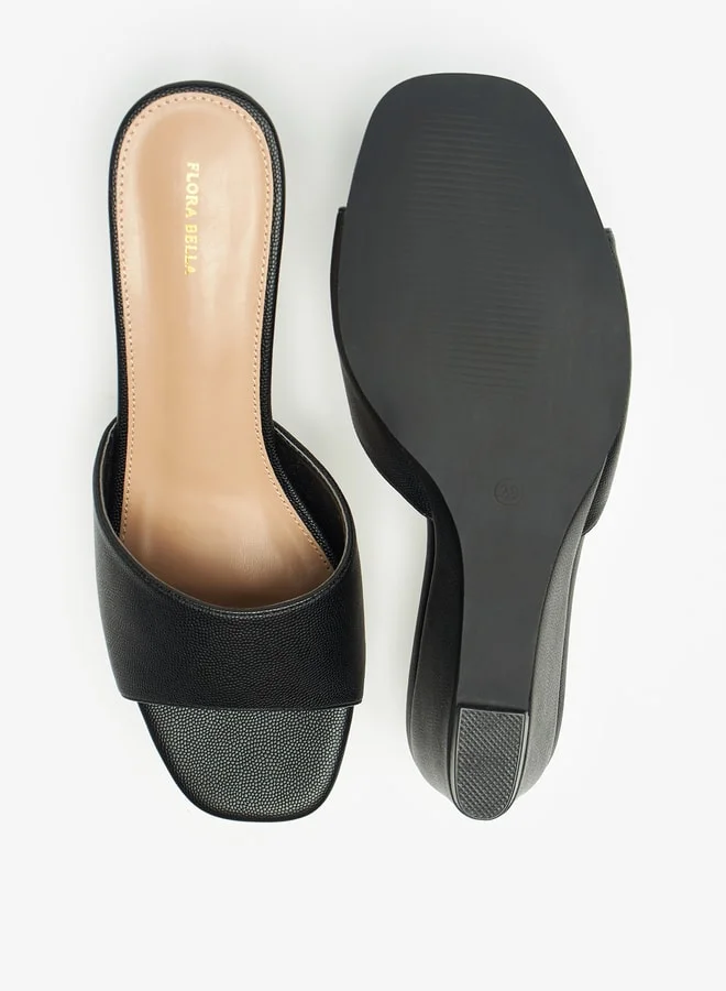 Flora Bella By Shoexpress Solid Slip On Sandals with Wedge Heels