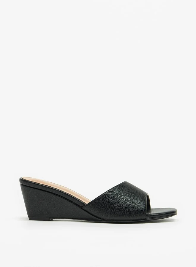 Flora Bella By Shoexpress Solid Slip On Sandals with Wedge Heels