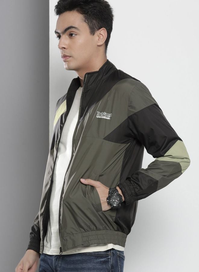 The Indian Garage Co Men Regular Fit Printed Round Neck Long Sleeves Windcheater - Image 3
