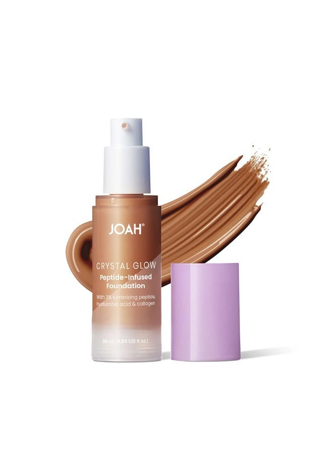 JOAH Peptide Infused Foundation, 2-1 Korean Face Makeup with Blurring Face Primer, Luminizer, Hydration & Skin Defense for a Lightweight Finish, Buildable Medium Coverage, 1.01 Oz, Deep Warm - Image 1
