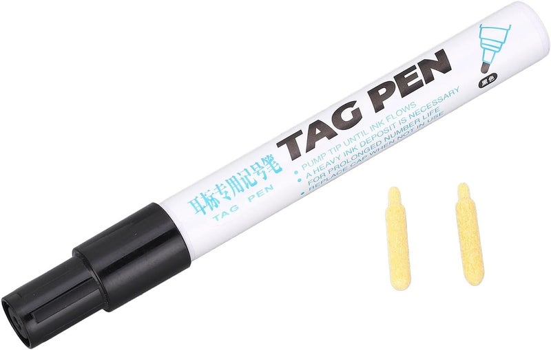 Bewinner Waterproof Ear Tag Pen for Livestock, Strong Penetration Black Ink Permanent Marker for Pig Cow Sheep, Portable Lightweight Animal Ear Marking Pen for Farm Use, Quick Drying - Image 3