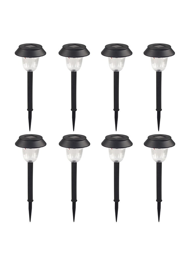 NIBEMINENT 8-Piece Garden Decoration Landscape Lamp Set Black/Clear - Image 1