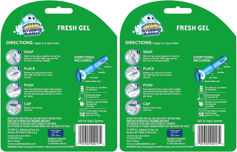 Scrubbing Bubbles Fresh Gel Toilet Bowl Cleaning Stamps 12 Count (Pack of 2) - Image 2