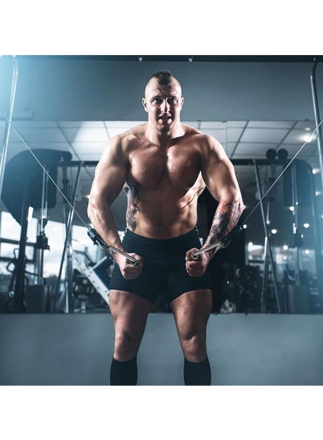 FengSVMA Pull Down Bar,V-Shaped Rotating Straight Press Down Bar,Tricep Rope,Strength Training Single D Row Handle Cable Attachment for Weight Workout,Cable Machine Accessories-Single - Image 4