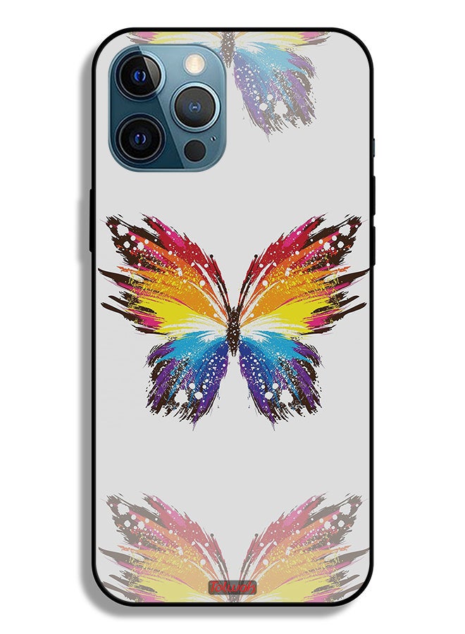 Tolwak Apple iPhone 12 Pro Max Protective Case Digital Art Simple Background Minimalism Butterfly - Image 2