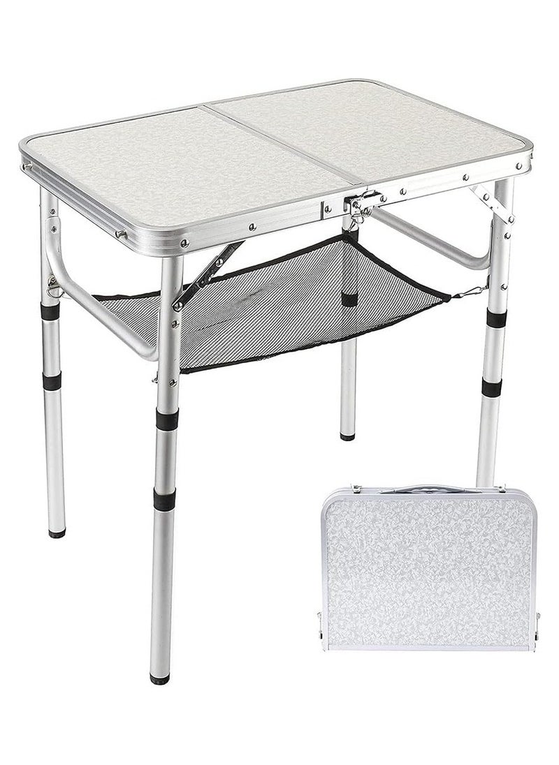 Cool Baby Style Camping Table for Picnic,Adjustable Height Side Tables for Home Kitchen Garden,Portable Aluminum Small Picnic Folding Table  - Image 1