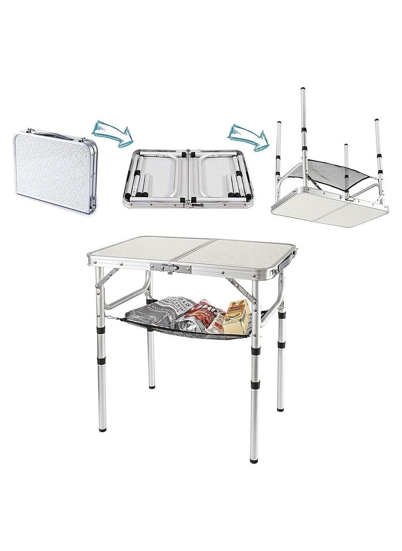 Cool Baby Style Camping Table for Picnic,Adjustable Height Side Tables for Home Kitchen Garden,Portable Aluminum Small Picnic Folding Table  - Image 2