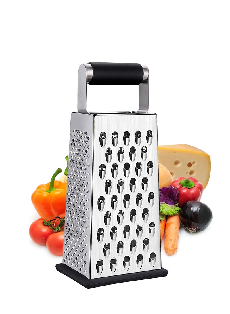 MIXDE Cheese Grater, Box Grater for Cheese Stainless steel Vegetable Slicer Food Shredder 4-Sided Convenience Gadgets for kitchen - Image 1