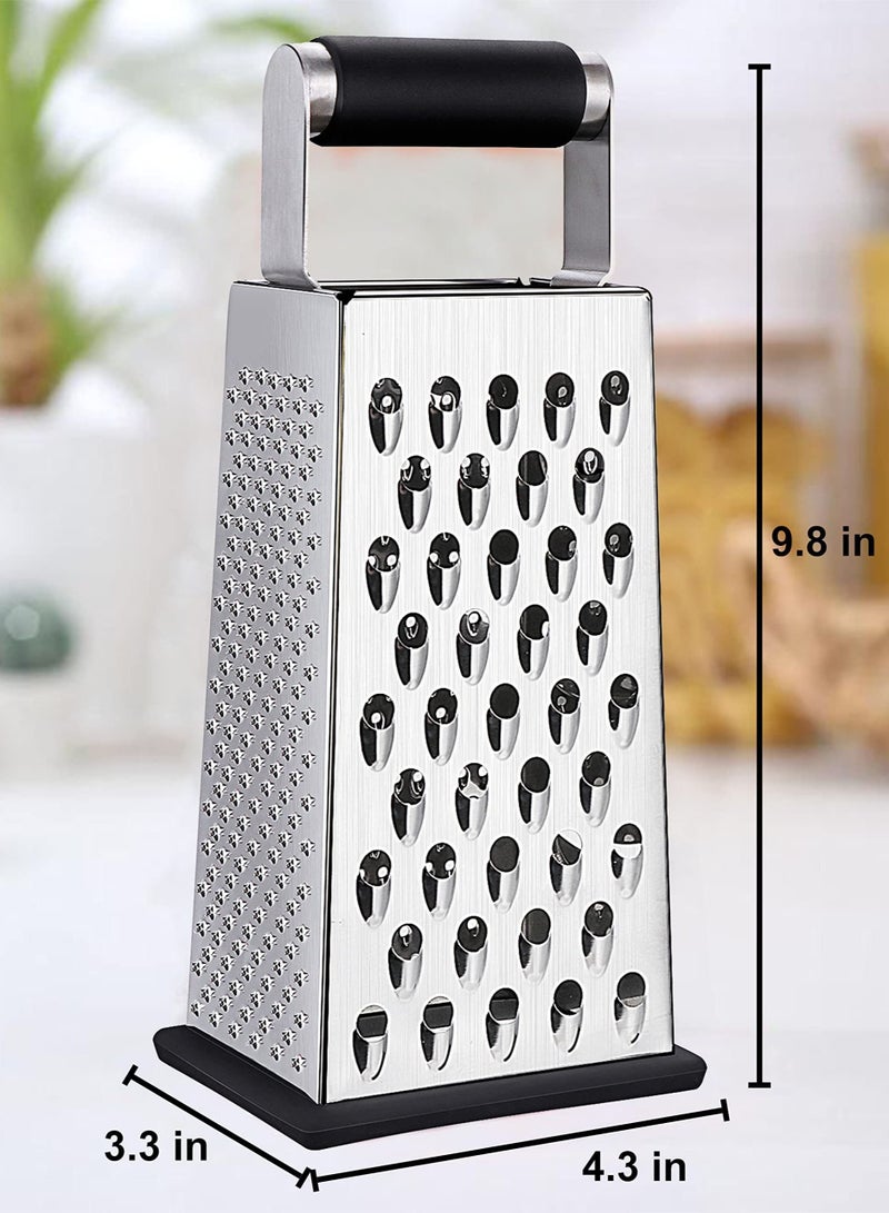 MIXDE Cheese Grater, Box Grater for Cheese Stainless steel Vegetable Slicer Food Shredder 4-Sided Convenience Gadgets for kitchen - Image 3