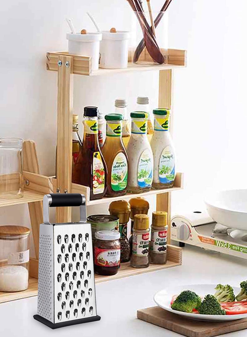 MIXDE Cheese Grater, Box Grater for Cheese Stainless steel Vegetable Slicer Food Shredder 4-Sided Convenience Gadgets for kitchen - Image 5