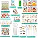 Poen 172 Pcs Farm Animal Party Favors Set Include Cup Straw Stamp Clap Bracelet Keychain Ring Puzzle Sticker Animal Miniature Card for Birthday Party Baby Shower Goody Bag Stuffer - Image 4