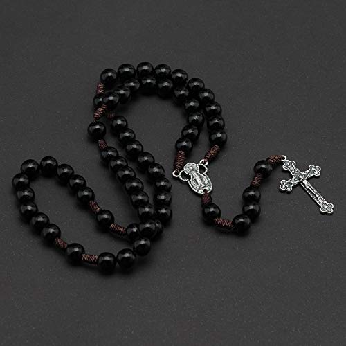 Intercession™ Our Father Sacred Handmade Solid Wood Rosary (Our Lady - Black) - Image 3