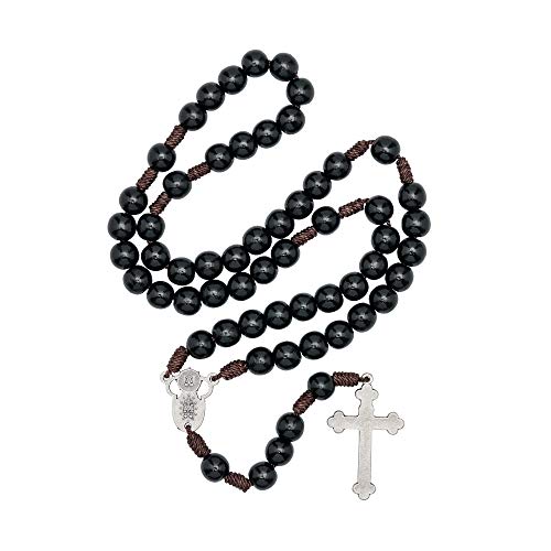 Intercession™ Our Father Sacred Handmade Solid Wood Rosary (Our Lady - Black) - Image 2