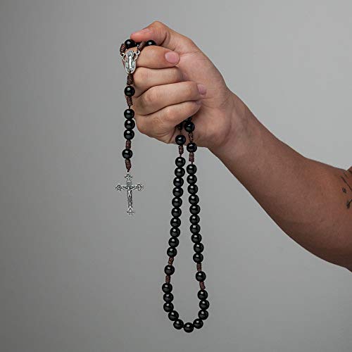 Intercession™ Our Father Sacred Handmade Solid Wood Rosary (Our Lady - Black) - Image 5