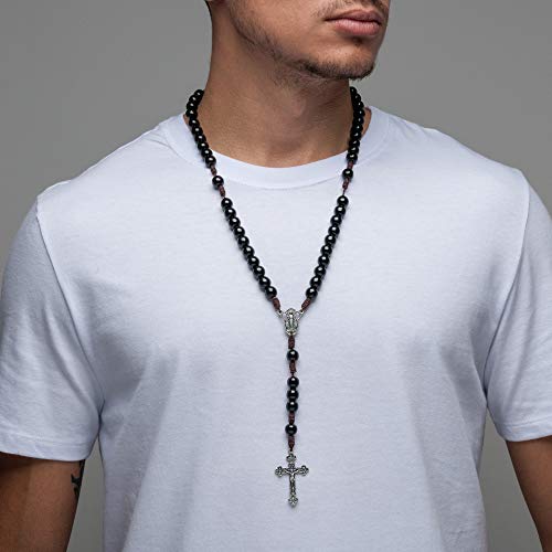 Intercession™ Our Father Sacred Handmade Solid Wood Rosary (Our Lady - Black) - Image 4