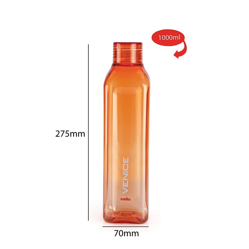 Cello Venice Plastic Water Bottle, 1 Litre, Set of 6, Multicolour - Image 3