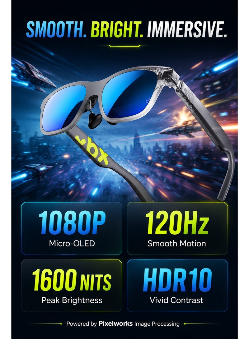 XREAL xbx a01+ AR Glasses, 147-Inch Portable Display, 62g Ultralight, 1080p Micro-OLED, 120Hz, HDR10, 1600 Nits, USB-C DP for iPhone 15/16/17, iPad, Android, Steam Deck, ROG Ally, Mac & PC - Image 3