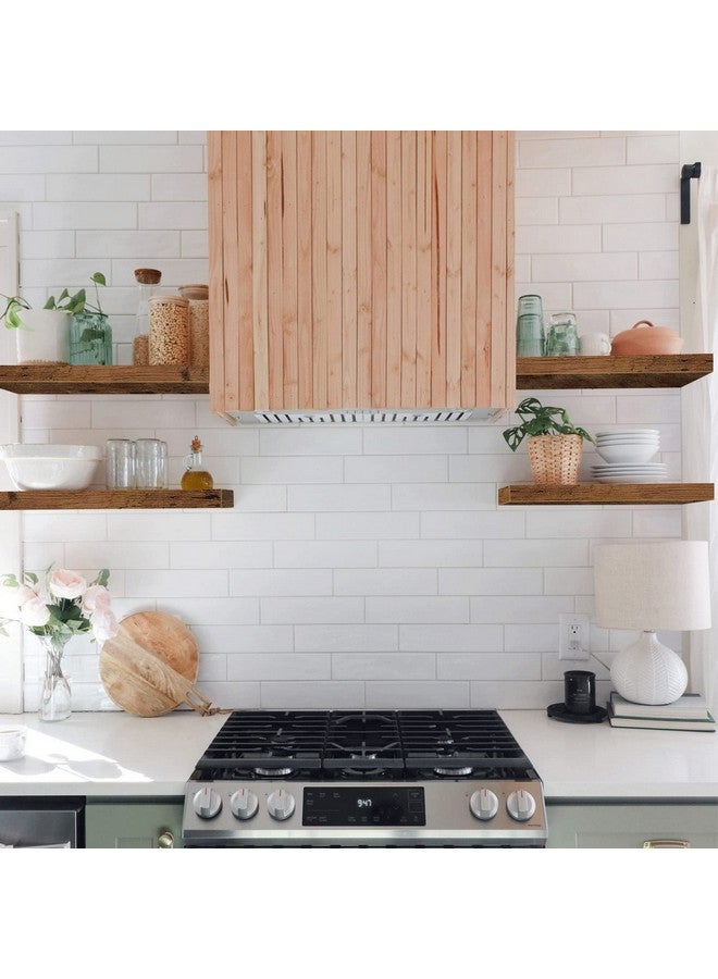 QEEIG QEEIG Floating Shelves Bathroom Shelf Bedroom Kitchen Farmhouse Small Book Shelf for Wall 16 inch Set of 4, Rustic Brown (015-BN4) - Image 4