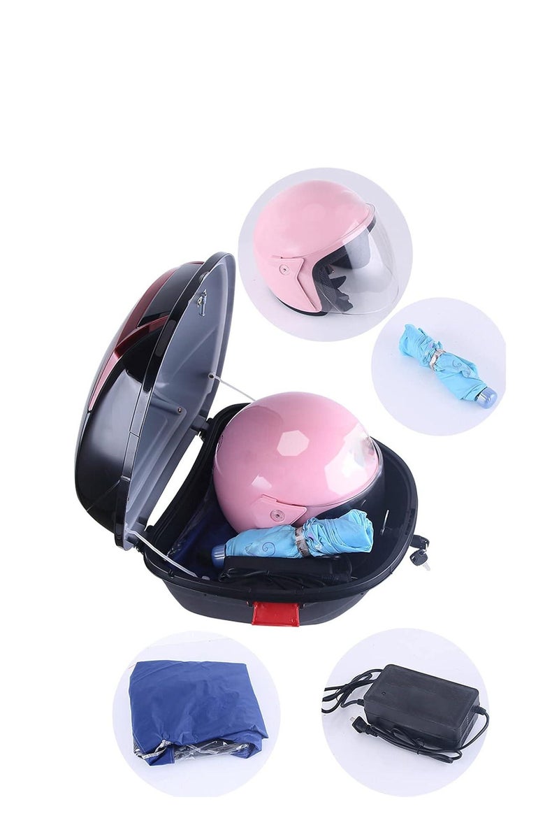 28L Motorcycle Rear Trunk Box, Large Waterproof Storage Bag with 2 Keys - Image 1