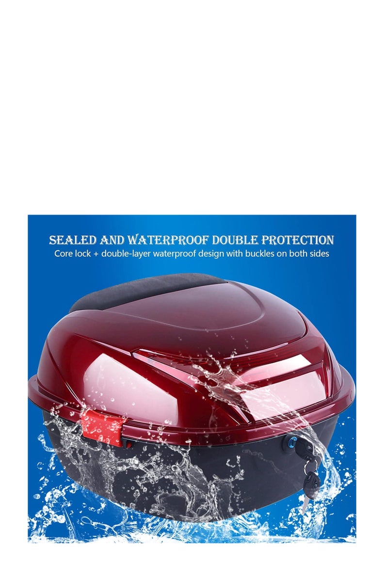 28L Motorcycle Rear Trunk Box, Large Waterproof Storage Bag with 2 Keys - Image 4