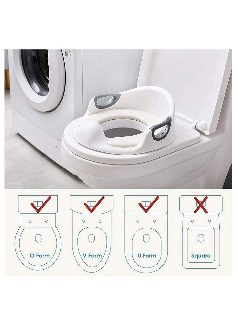 Delfino Potty Training Toilet Seat for Kids Toddlers Boys Girls Toilet Trainer Ring with Handle with Backrest Grey  - Image 4