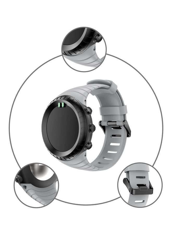 NIBEMINENT Silicone Buckle Watchband For Suunto Core Series Grey  - Image 5