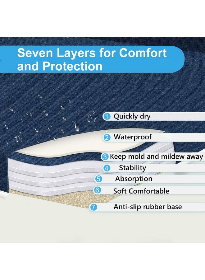 GameXcel وسادة ركوع للأطفال مع دعم للمرفقين بسماكة 1.5 بوصة مع منظم ألعاب وسادة أمان كبيرة للاستحمام في الحوض ووقت الحمام قابلة للفصل والطوي لمطفأة الأطفال باللون الأزرق الملكي - Image 3