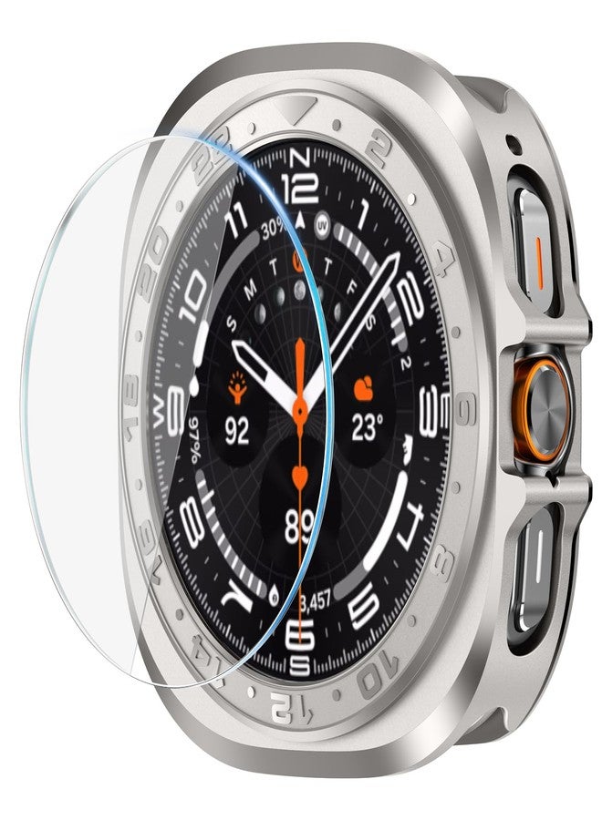 Amizee Numeric Metal Case for Samsung Galaxy Watch Ultra/Ultra 2 Screen Protector 47mm, Rugged Back Cover Ultra Thin Bumper Frame Protective Cover for Galaxy Watch 7/8 Ultra, Numeric Titanium - Image 1