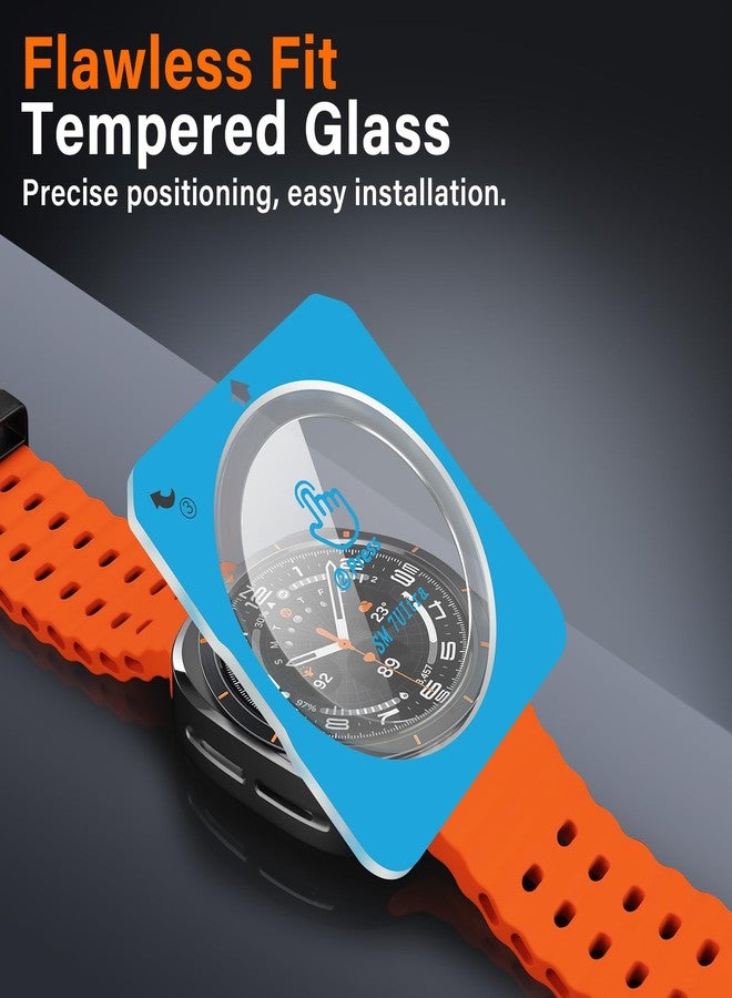 Amizee Numeric Metal Case for Samsung Galaxy Watch Ultra/Ultra 2 Screen Protector 47mm, Rugged Back Cover Ultra Thin Bumper Frame Protective Cover for Galaxy Watch 7/8 Ultra, Numeric Titanium - Image 4